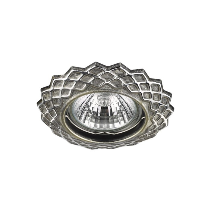 Встраиваемый светильник Novotech, 50 Вт, GX5,3, 12 В, 60x60 мм, d=60 мм, цвет серебро