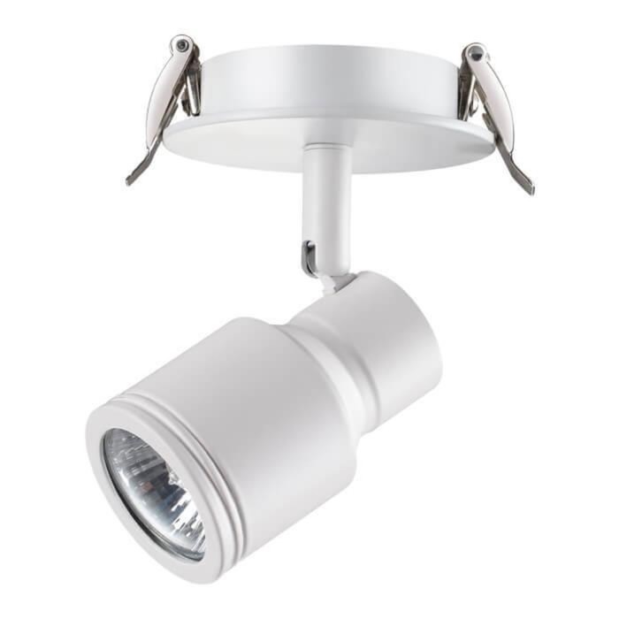 Встраиваемый светильник Novotech, 50 Вт, GU10, 220 В, 80x80 мм, d=80 мм, белый