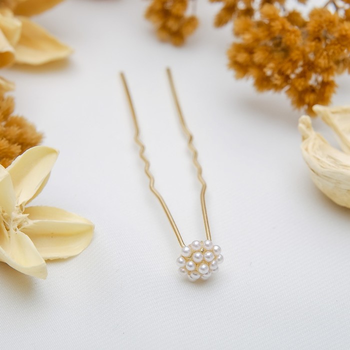 Шпилька для волос "Жемчужный пион"