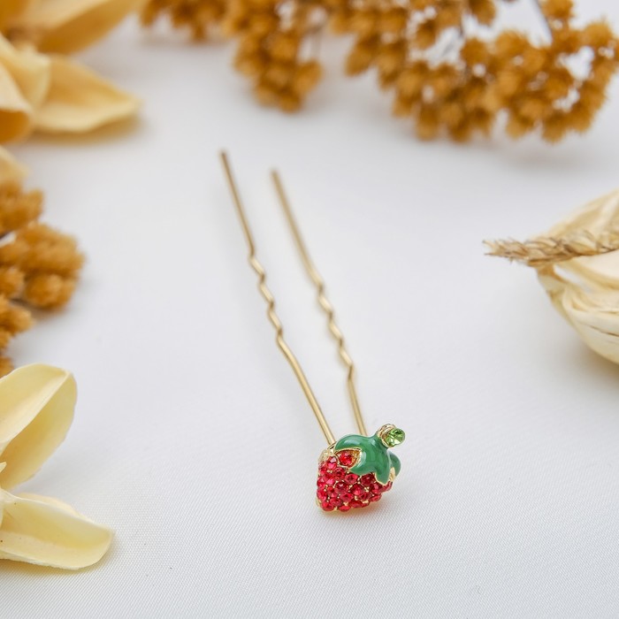 Шпилька для волос "Клубничка"