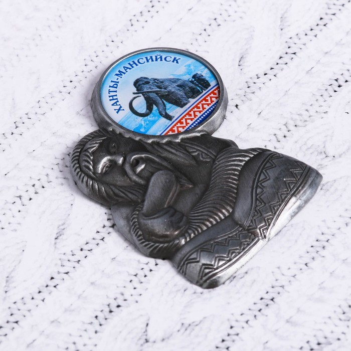 Магнит в форме шамана "Ханты-Мансийск" (мамонт), 5 х 6 см