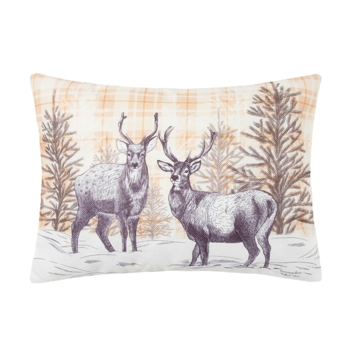 Наволочка декоративная "Этель" Олени 30х40 см, рогожка, 100% пэ