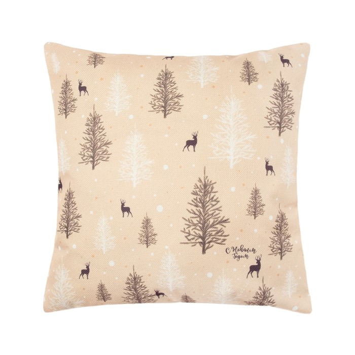 Наволочка декоративная "Этель" Лес 40х40 см, рогожка, 100% пэ