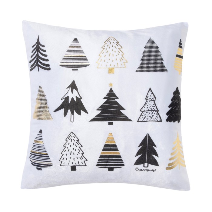 Наволочка декоративная "Этель" Елочки 40х40 см, велюр