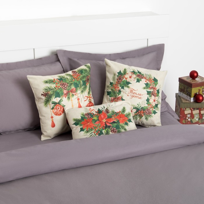 Наволочка декоративная "Этель" Счастливого года 40х40 см, рогожка, 100% пэ