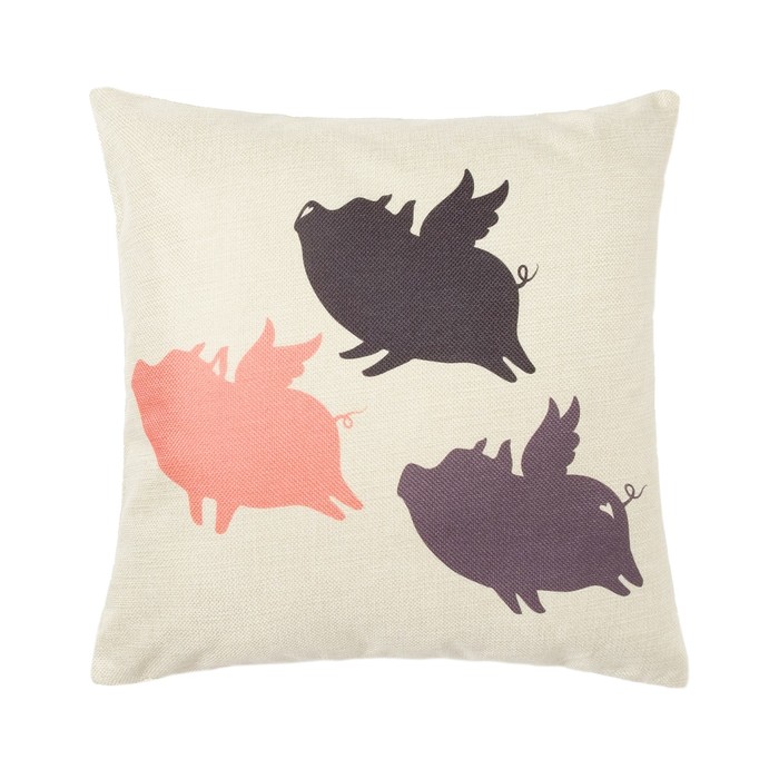 Наволочка декоративная "Этель" Поросята 40х40 см, рогожка, 100% пэ