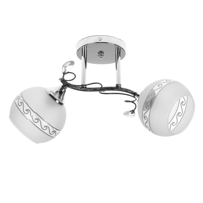 Люстра "Грета" 2x60Вт E27 черный-хром