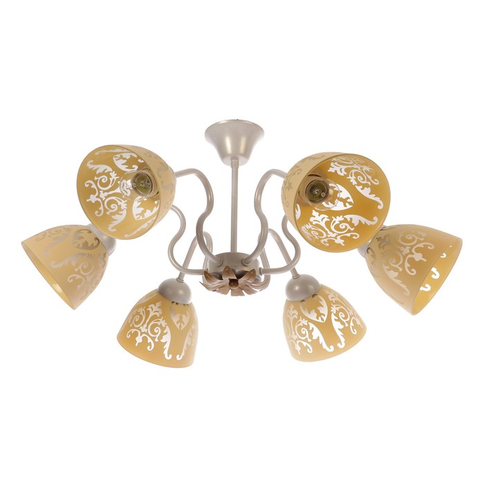 Люстра "Асния" 6хE14 60Вт белый-золото 68х68х30см.