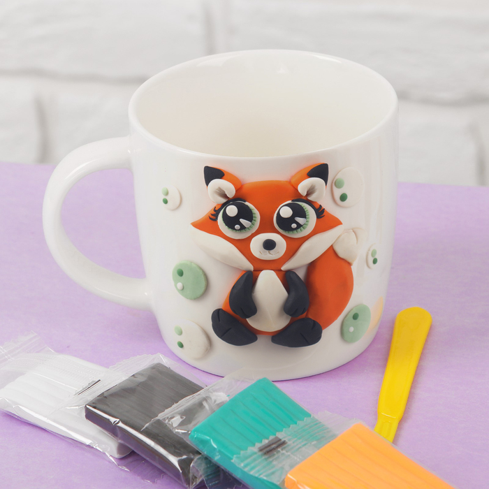 Кружка для декора полимерной глиной "Лиса", 250 мл
