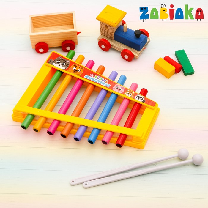 Металлофон «Весёлые животные», 3 вида, МИКС