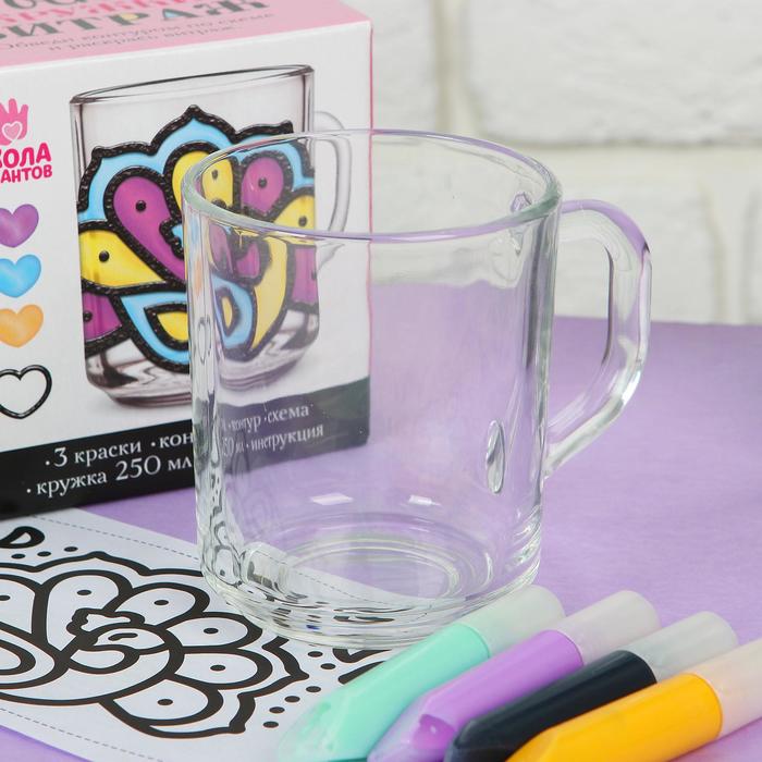 Роспись кружки витражными красками "Павлин"