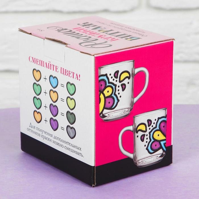 Роспись кружки витражными красками "Павлин"