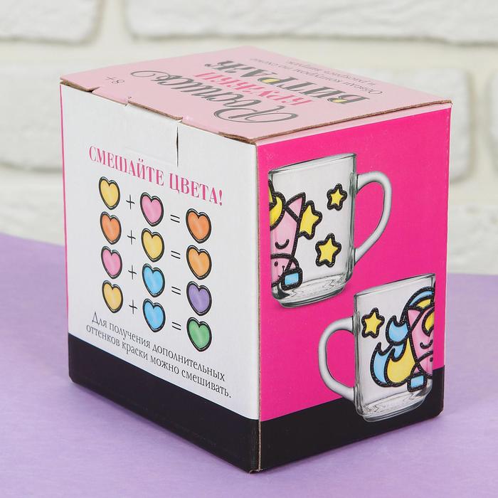 Роспись кружки витражными красками "Единорог"