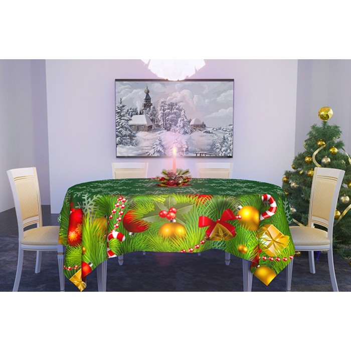 Скатерть "Новогодняя" 145х145 см