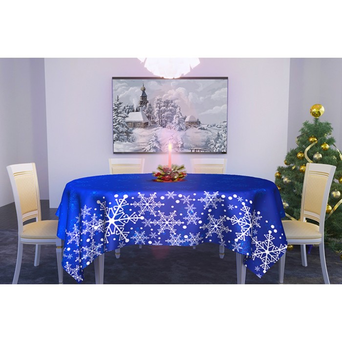 Скатерть "Снежинки" 145х145 см