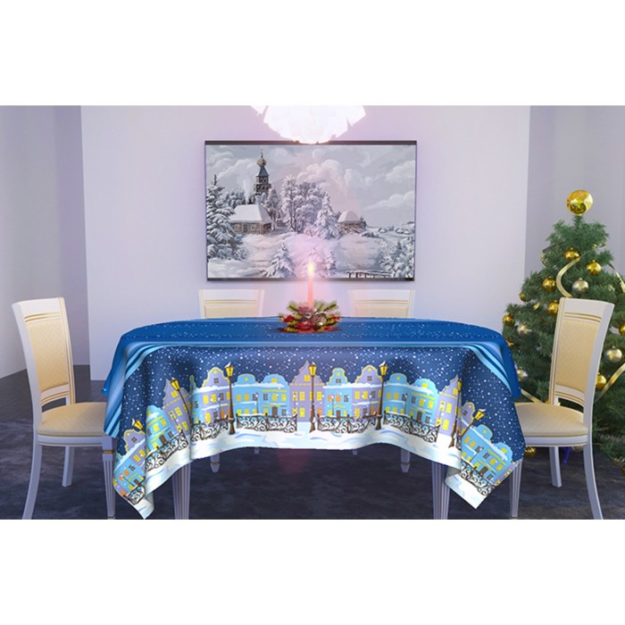 Скатерть "Снежный Город" 145х145 см