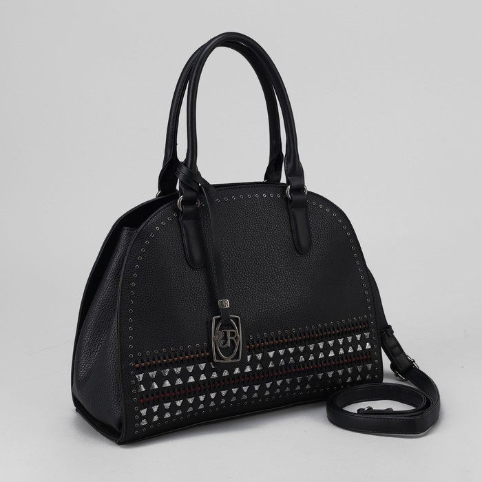 Сумка женская, отдел с перегородкой на молнии, наружный карман, длинный ремень, цвет чёрный