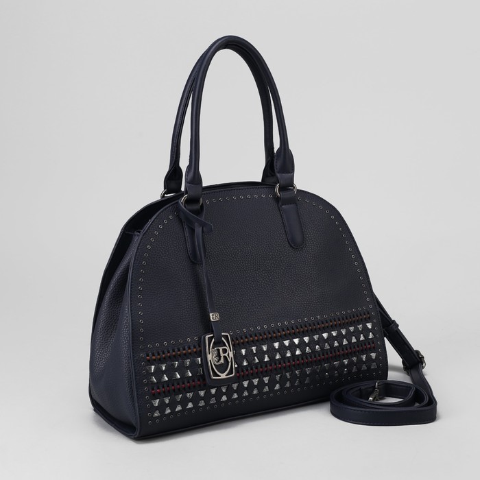 Сумка женская, отдел с перегородкой на молнии, наружный карман, длинный ремень, цвет синий