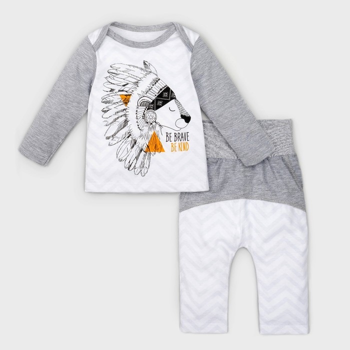 Костюм детский: джемпер и брюки Крошка Я "Сафари", рост 74-80см (9-12мес)