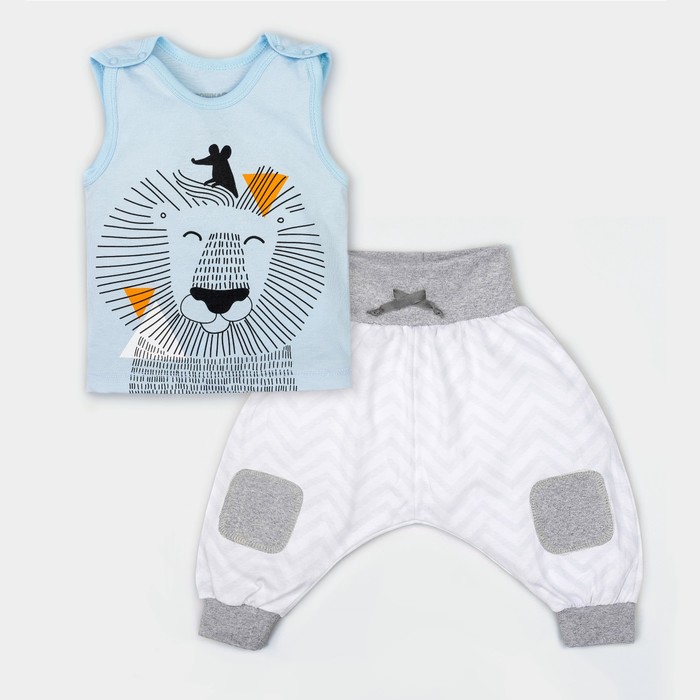 Костюм детский: майка и брюки Крошка Я "Сафари", рост 68-74см (6-9мес)