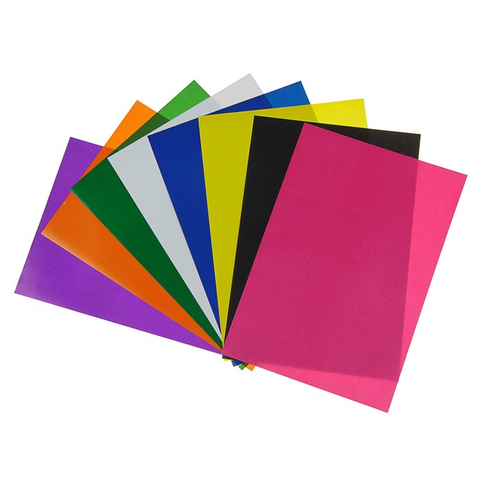 Бумага цветная А4, 8 листов, 8 цветов "Аквариум", самоклеящаяся