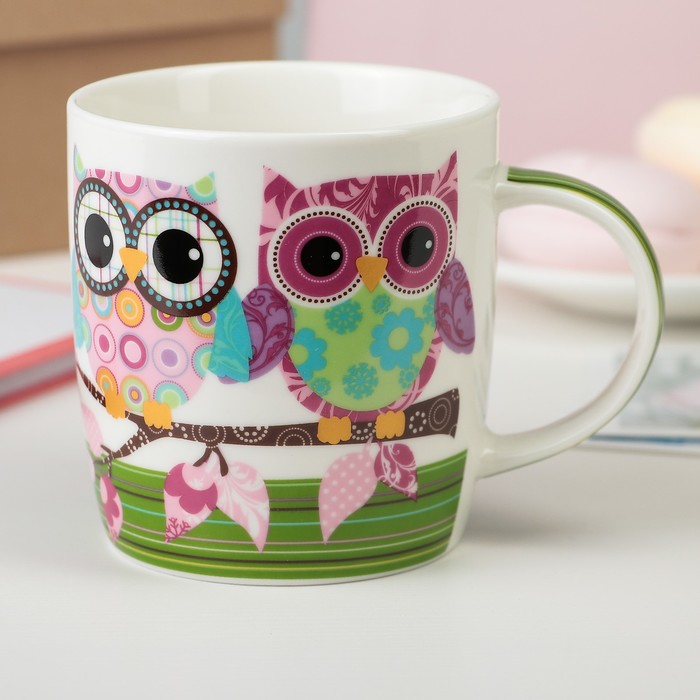 Кружка 330 мл "Сова", цвета МИКС