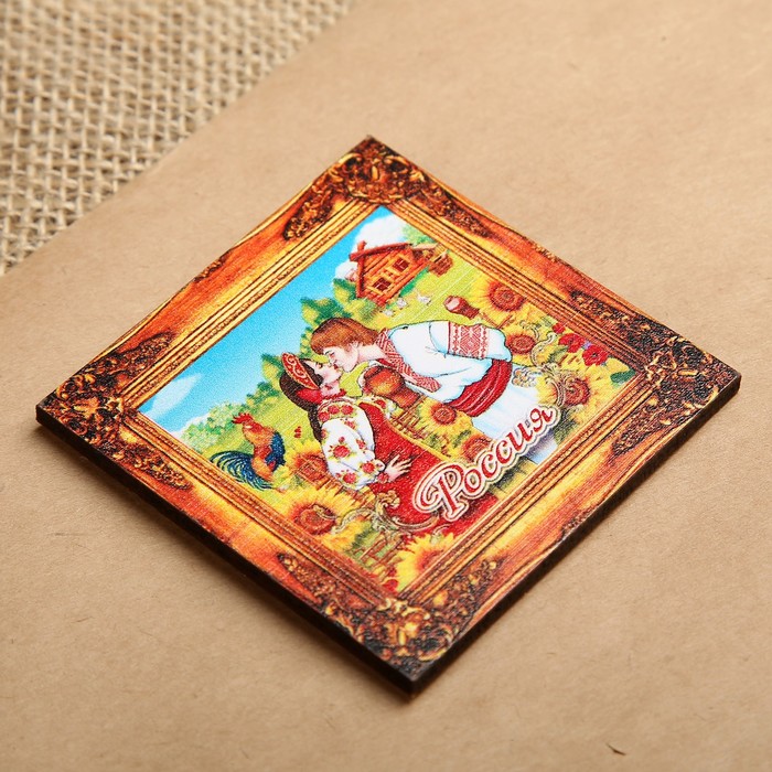 Магнит - картина «Поцелуй», 6,8×6,8 см