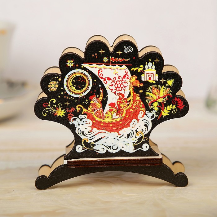 Салфетница «Лебедь», палех, 11,2×10,3×4 см