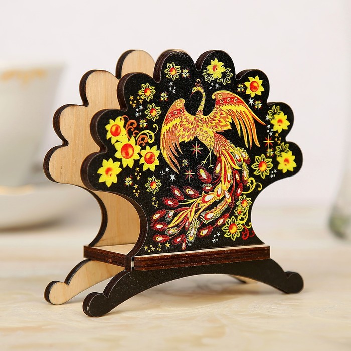 Салфетница «Жар - Птица», палех, 11,2×10,3×4 см