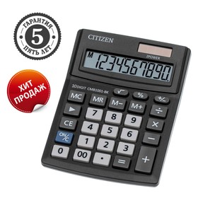 Калькулятор настольный 10-разрядный, Citizen Business Line CMB1001-BK, двойное питание, 103 х 138 х 24 мм, чёрный Ош