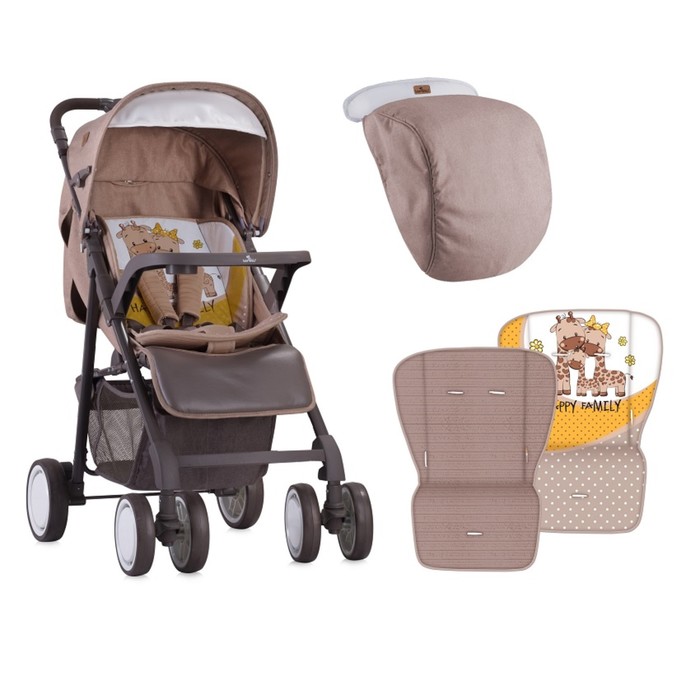 Коляска прогулочная Lorelli Aero с накидкой на ножки, Бежево-Жёлтый / Beige&Yellow 1803