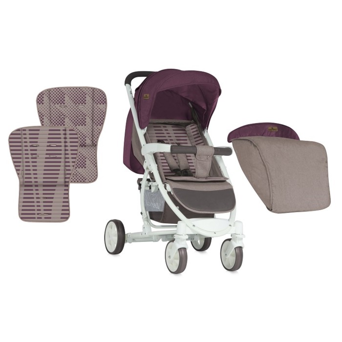 Коляска прогулочная Lorelli S-300 с накидкой на ножки, Бежево-красный / Beige&Red 1839