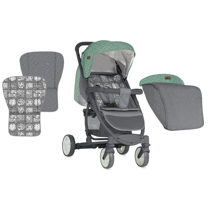 Коляска прогулочная Lorelli S-300 с накидкой на ножки, Зелёно-серый / Green&Grey 1841