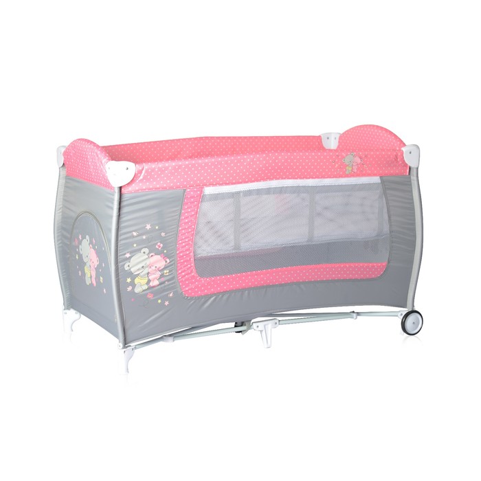 Манеж Lorelli Danny 2, Серо-розовый / Grey&Pink Za Za 1817