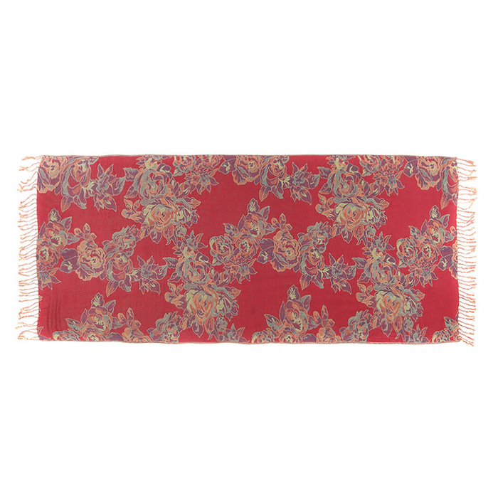 Палантин женский P3567_3 цвет кораловый, р-р 70x180