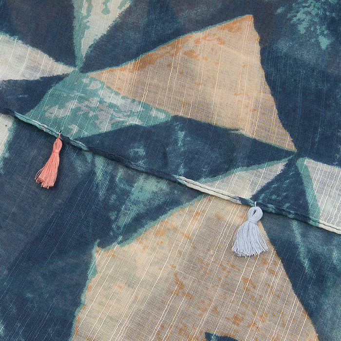 Палантин женский PC4070_21-1 цвет синий, р-р 90x180