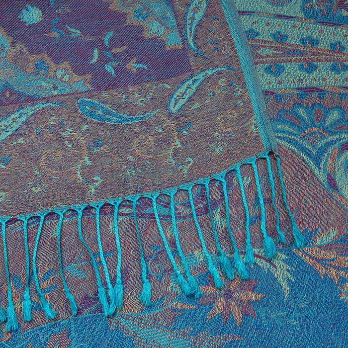 Палантин женский PJ1801_04 цвет бирюзовый, р-р 68x175