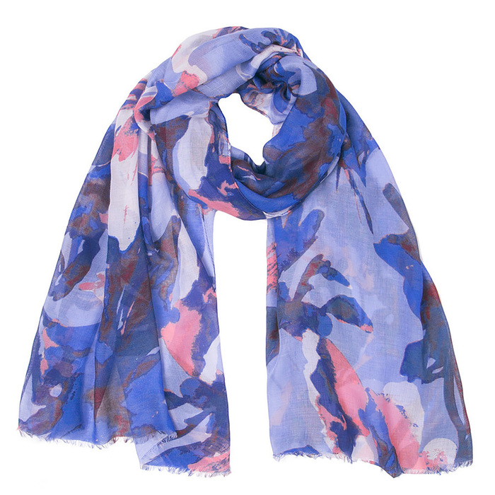 Палантин женский PP1623_3-3 цвет синий, р-р 60x180