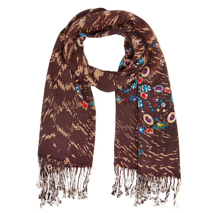 Палантин женский 198_R4-2 цвет коричневый, р-р 70x185