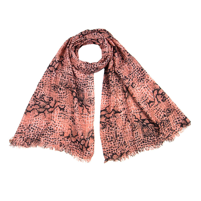 Палантин женский PP1503_13-1 цвет коралловый, р-р 95x180