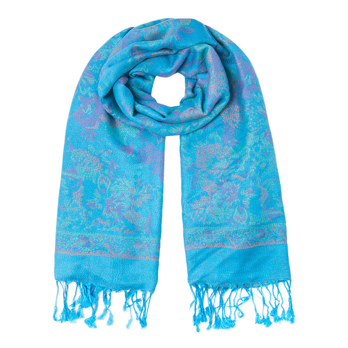 Палантин женский P3482_3 цвет бирюзовый, р-р 70x180