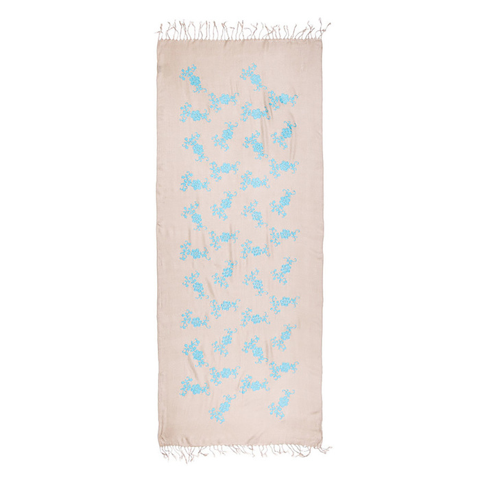 Палантин с вышивкой PC3889_C2 цвет молочный, р-р 70x180