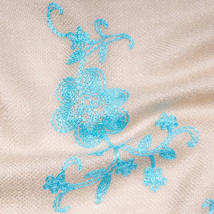 Палантин с вышивкой PC3889_C2 цвет молочный, р-р 70x180