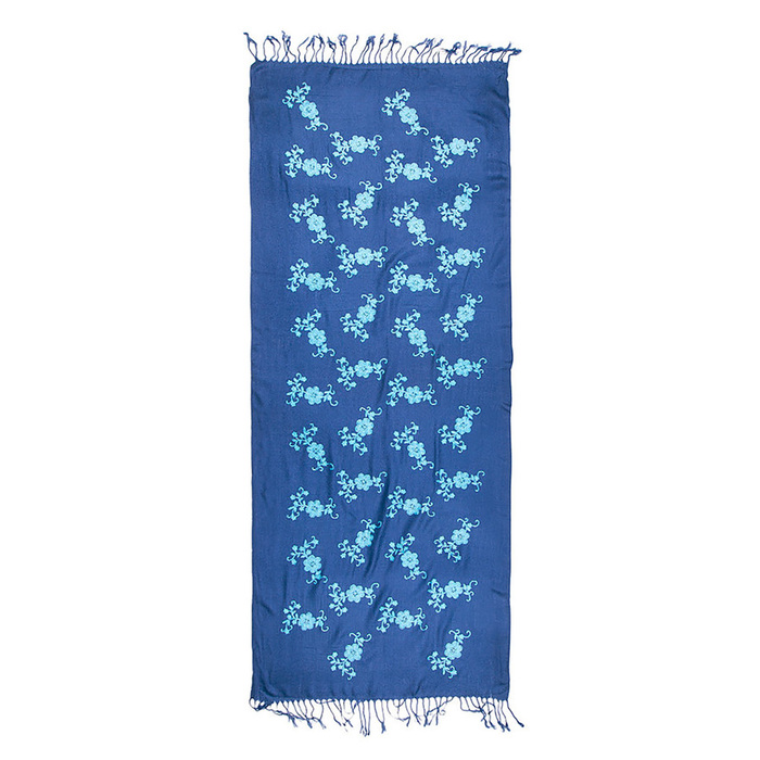 Палантин с вышивкой PC3889_C3 цвет синий, р-р 70x180