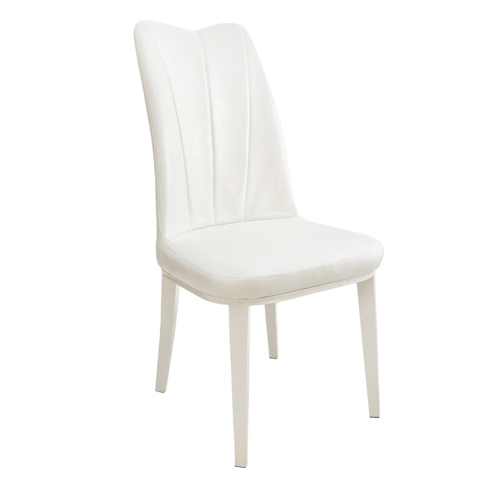 Стул X-2, 430 х 440 х 940 мм, каркас металл белый, кожзам белый глянец