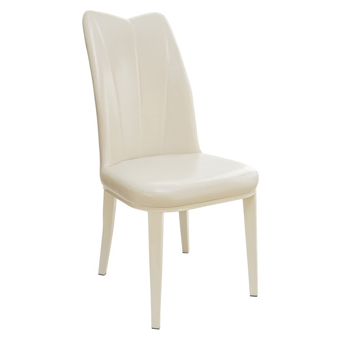 Стул X-2, 430 х 440 х 940 мм, каркас металл белый, кожзам белый перламутр
