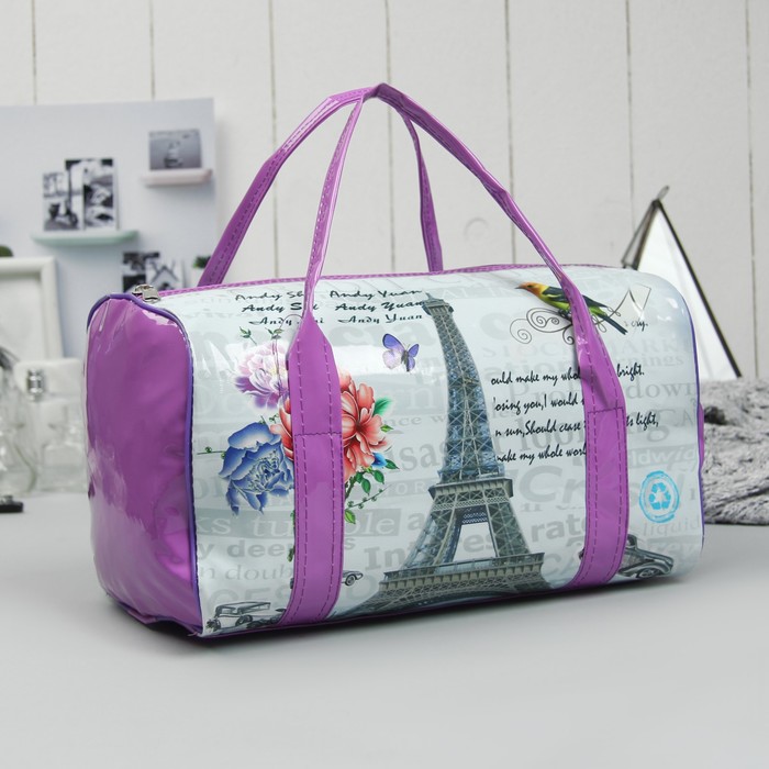 Сумка женская, отдел на молнии, ручки, цвет сиреневый