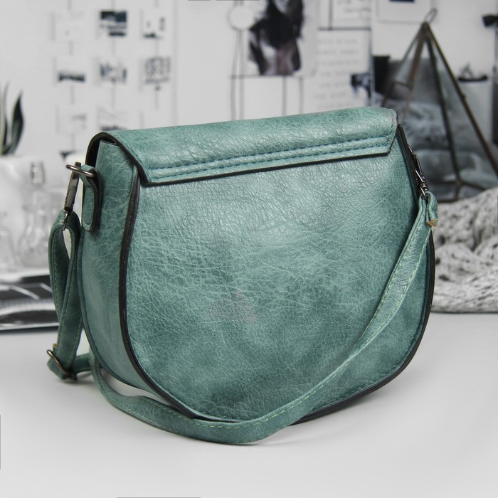 Сумка женская, отдел на молнии, регулируемый ремень, цвет зелёный