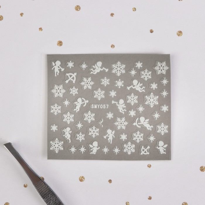 Наклейки для ногтей "Снежинки, ангелочки"