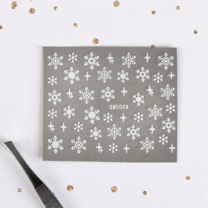 Наклейки для ногтей "Снежинки, звёзды"